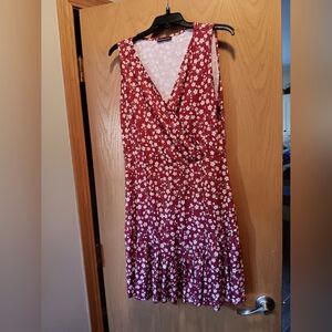 Womens Size XL, Fensace Floral Red Sleeveless Dress